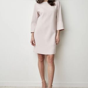 Elie Tahari dusty rose crepe boat neck tunic Esmarella Dress sz 8 3/4 sleeve